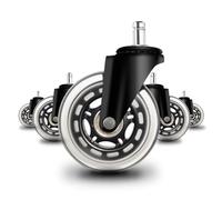 Offgridtec Set di 5 ruote per sedia da ufficio, ruote di ricambio per sedie da ufficio su moquette e pavimenti in parquet, ruote resistenti ad alte prestazioni, protegge pavimenti in legno duro e