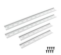 Offgridtec Set di guide DIN in alluminio per montaggio elettrico e armadi elettrici, guide in alluminio scanalate ad alta resistenza con viti per l'installazione ordinata dei componenti industriali, 4