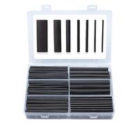 Offgridtec Set di tubi termorestringenti 3:1, 180 pezzi pretagliati da 88 mm, doppia parete con adesivo, per isolamento cavi e giunti saldati, vari diametri, nero