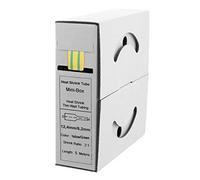 Offgridtec Tubo termoretraibile da 5 m, 12,7 mm, 6,4 mm, giallo/verde, scatola dispenser per auto