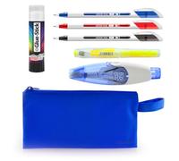 office box Astuccio portapenne piatto con ampio scomparto interno, chiusura con cerniera. Materiale lavabile e resistente, realizzato in poliestere by Colorline., blu scuro + confezione, Colorline