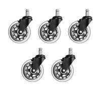 Office Chair Set of 5 Hard Floor Castors,Shaft 11-22 mm,Black