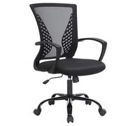 Office Chair, Swivel, Height Adjustable, Free Tilt Function, Breathable Mesh Seat and Backrest, Max Load 120 kg, Black, Nylon, OneSize