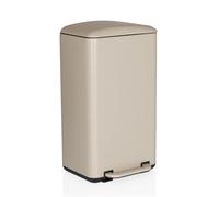 hjh OFFICE CLEAN BEVA - Pattumiera in metallo, 30 litri, con secchio interno, colore: Beige