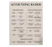 Office Decor Poster Accounting Ratio Formula Finance | Investment guide poster displaying accounting ratios(Framed,16X24inch(40X60cm))