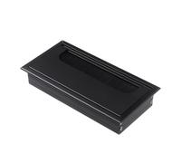 Office Desk Cable Organizer with Locking Clip | Single Hole Cover Grommet and Wire Fastener for Computer Desk, Neat Cable Management Mlamp (Black-80 x 160 mm)