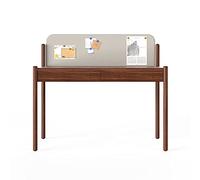 Office Desk Modern Light Luxury Wooden Desk Home Office Study Room Workstation eith Leather Memo Board And Drawer Creative 48" Sturdy Working Writing Desk Laptop Desk (Material : Teak) (Black Walnut