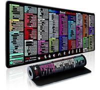 Office Excel - Tappetino da scrivania con scorciatoie Excel, tappetino per mouse grande per scrivania, 80 x 30 cm, tappetino per tastiera antiscivolo impermeabile con scorciatoie, tappetino per