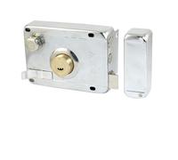 Office Home Argento Tone Right Hand Door Deadbolt Rim Lock W 5 Keys