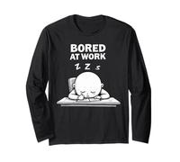 Office Humor Lovers Bored at Work Funny Lazy Workers Maglia a Manica