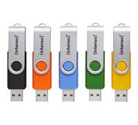 Intenso Office Line Multipack USB Stick 5X 16GB - Super Speed USB 3.2, fino a 70MB/s, colori assortiti con staffa in metallo ed etichette per scrivere