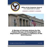 U S Department A Review of Various Actions by the Federal Bureau of (Tascabile)