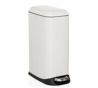HJH Office Cestino 20L, Cestino a Pedale con Coperchio, softclose Clean Slim Cestino in Acciaio Stretto con Cestino Interno, Bianco, 56x34x22cm