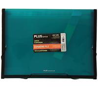 Office Plus 180714 Cathedral-Cartellina espandibile, formato A4, con 12 tasche, colore: turchese traslucido