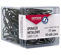 OFFICE PRODUCTS 18087763-19 - Graffette in metallo argentate, 77 mm, 50 pezzi, in pratica scatola/clip di carta