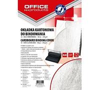 Office Products 20232525 - 14 Copertine per Rilegatura in Cartoncino, formato A4, 250 G/MQ, struttura in pelle, 100 pezzi, bianco