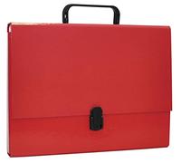 Office Products 21187811 - 04 Box per raccolta PP di plastica con manico e chiusura, A4, 5 cm, Rosso