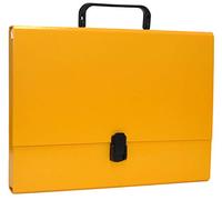 Office Products 21187811 - 06 Box per raccolta PP di plastica con manico e chiusura, A4, 5 cm, Giallo