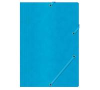 Office Products 21194011 - 01 Mappe Con Gomma Band Press span, A4, grammatura 390 G/M², 3 valvole, Blu