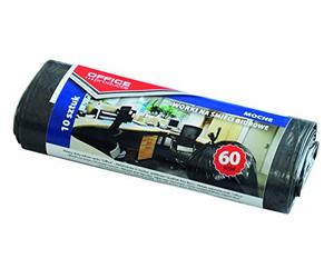 Office Products 22021222-05 - Sacchetti per la Spazzatura da 60 l, 10 Pezzi/in LDPE Resistente, per Ufficio, Colore: Nero, Spessore Pellicola: 19 μm