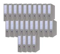 Office Products, confezione da 24 cartelline grigie, formato A4/75 mm, in cartone con rivestimento in plastica PP, con protezione bordi in metallo