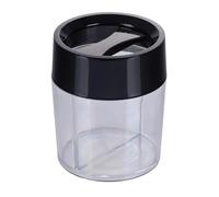 Office PRODUCTS - Contenitore magnetico per graffette, rotondo, vuoto, colore trasparente, due camere, in polistirolo, con un magnete, per ufficio, casa, lavoro, scuola
