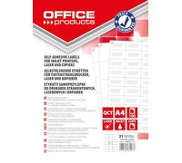 OFFICE PRODUCTS - Etichette autoadesive per indirizzi, 70 x 42,3 mm, 100 fogli A4, colore: Bianco/Economico