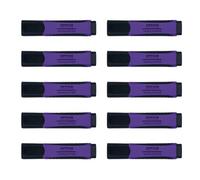 Office Products, evidenziatore con impugnatura in gomma, pennarello da 2 a 5 mm, colore viola, 10 pezzi, evidenziatore per casa, ufficio, scuola