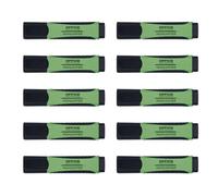 Office Products, evidenziatori con impugnatura in gomma, pennarello da 2 a 5 mm, pennarello verde, 10 pezzi, per casa, ufficio, scuola