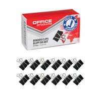Office Products - Graffette pieghevoli da 25 mm, 12 pezzi, in metallo, nero/argento, resistenti alla deformazione/graffette
