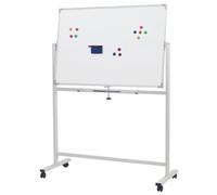 Office PRODUCTS - Lavagna magnetica per lavagna bianca, 110 x 75 cm, laccata, colore: Bianco/con portapenne e listelli in alluminio/scuola, casa, ufficio, lavagna per pianificazione/double face, 1