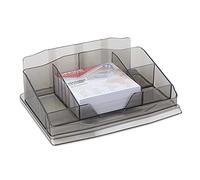 Office Products - Organizer da scrivania con foglietti in plastica fumé/tipo 6 scomparti/tipo su scrivania con foglietti per appunti, materiale polistirolo, pareti divisorie, 6, colore fumé