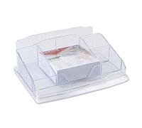 Office PRODUCTS - Organizzatore da scrivania con foglietti in plastica trasparente/tipo 6 scomparti/stile sulla scrivania con foglietti per appunti, polistirolo/divisori, 6, colore trasparente