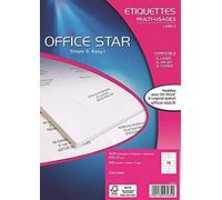 OFFICE STAR OS43484 - Confezione da 1600 etichette multiuso, 105 x 37 mm, colore: Bianco