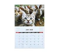 Office Wall - Animal Calendar for Planning | Thick Paper Sheets with Monthly Grid & Resilient Binding for Office, School, Classroom and College Dorm Room Schedule Organizer