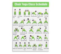 Office Workout Poster Desk Stretches Canvas Wall-Art Bedroom Decor | Five minute routine breaks down cat cow spinal twist forward fold side bend (Magnetic,12x18inch(30x45cm))