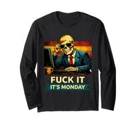 OfficeFuck It It`s Lunedi Mood SkeletonWorkplace Sarcasmo Maglia a Manica