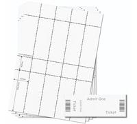 OfficeGear Biglietti per eventi con stub 10-up [50 fogli - 500 confezioni] carta perforata stampabile A4 con 10 biglietti/foglio 148,5 x 42 mm per biglietti per eventi, lotteria, concerti, ammissione,