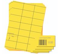 OfficeGear, etichette gialle con bordi per scaffali, confezione da 525, 38x70mm, stampabili, formato A4, 21 etichette perforate per codici a barre al dettaglio, adesivi per prezzi, modello
