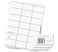 OfficeGear Etichette per prezzi, per codici a barre 21-up [25 fogli - 525 confezioni] 38 x 70 mm personalizzabili stampabili A4 120 gsm card micro-perforate non adesive etichetta merceologica include