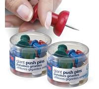 Officemate Puntine giganti, 3,8 cm, colori assortiti, 2 confezioni da 12 (92905)