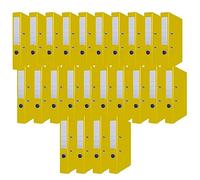 OFFICER PRODUCTS 24 cartelline gialle DIN A4, 50 mm, cartelline in cartone con rivestimento in plastica PP, con protezione bordi in metallo