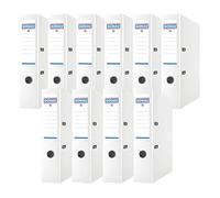 OFFICER PRODUCTS DONAU Raccoglitore a leva/cartella larga/confezione da 10 / DIN A4 / 7,5 cm / 10 pezzi/Bianco/Copertina in plastica PP/Cartone