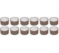 OFFICER PRODUCTS Nastro adesivo per imballaggio: marrone/6 rotoli/larghezza 48 mm x lunghezza 46 m/nastro colorato PP con colla acrilica/nastro per imballaggio nastro adesivo (Confezione da 2)