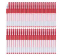 OFFICER PRODUCTS Penna a sfera gel, 50 pezzi (confezione da 50 pezzi), inchiostro gel, colore: rosso/diametro sfera: 0,5 mm/penne gel, resistente all'acqua e non sbiadiscono, impugnatura in gomma