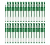 OFFICER PRODUCTS Penna a sfera gel, 50 pezzi (confezione da 50 pezzi), inchiostro gel, colore: verde/diametro sfera: 0,5 mm/penne gel, resistente all'acqua e non sbiadiscono, impugnatura in gomma