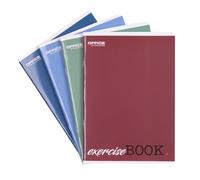 OFFICER PRODUCTS Quaderno scolastico formato A5, 80/80 fogli a quadretti/misti, confezione da 4 pezzi, motivi assortiti, per ragazzi e bambini, con bordo, biglietti bianchi/blu a quadretti