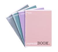 OFFICER PRODUCTS Quaderno scolastico formato A5, 80/80 fogli a righe, confezione da 4 pezzi, colori assortiti, per ragazzi e bambini, con bordo, biglietti bianchi