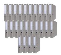 OFFICER PRODUCTS Raccoglitori per documenti A4/Set da 24/50 mm/5 cm/Grigio/Raccoglitore ad anelli/Copertina in plastica PP/Meccanismo di chiusura/Organizzazione documenti/Per ufficio domestico
