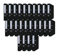 OFFICER PRODUCTS Raccoglitori per documenti A4/Set da 24/50 mm/5 cm/Nero/Raccoglitore ad anelli/Copertina in plastica PP/Meccanismo di chiusura/Organizzazione documenti/Per ufficio domestico